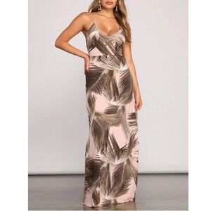 Windsor Tropical Print Strappy Maxi‎ Dress Size M Hawaii Vacation Vintage Y2K